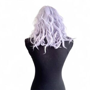 Lavender Cosplay Lace Front Wig – Short Wavy/Curly